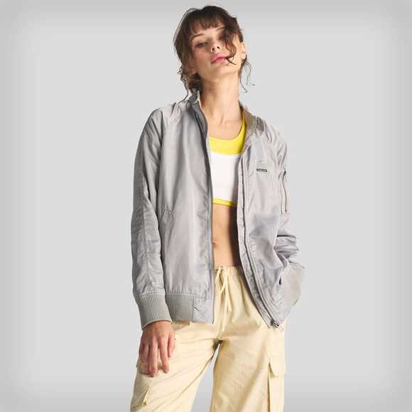 Women's Satin Bomber Jacket - Picture 1 of 6